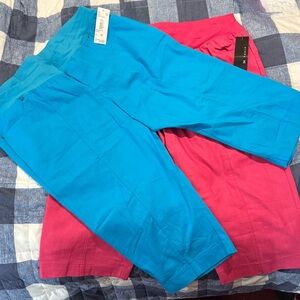 Women's Capris in Blue and Pink
